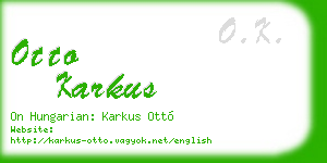 otto karkus business card