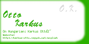 otto karkus business card